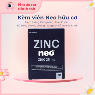 Kẽm viên hữu cơ Zinc Neo 25mg loại 30 viên hỗ trợ sức khoẻ nam nữ - Mẹ Rofi