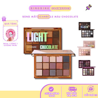   HỎẢ TỐC UCANBE Bảng Mắt UCANBE CHĨNH HÃNG 15 MÀU Chocolate Macaron Đa Sắc Nhũ Lì Kết Hợp Phấn Mịn Lên Màu Chuẩn 