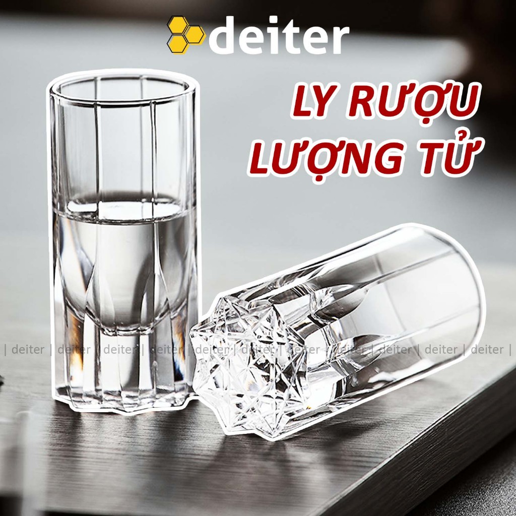 [Bộ 6] Ly Uống Rượu Thủy Tinh Shooter DEITER Họa Tiết Lượng Tử Siêu Đẹp Dung Tích 30ml DT251101201