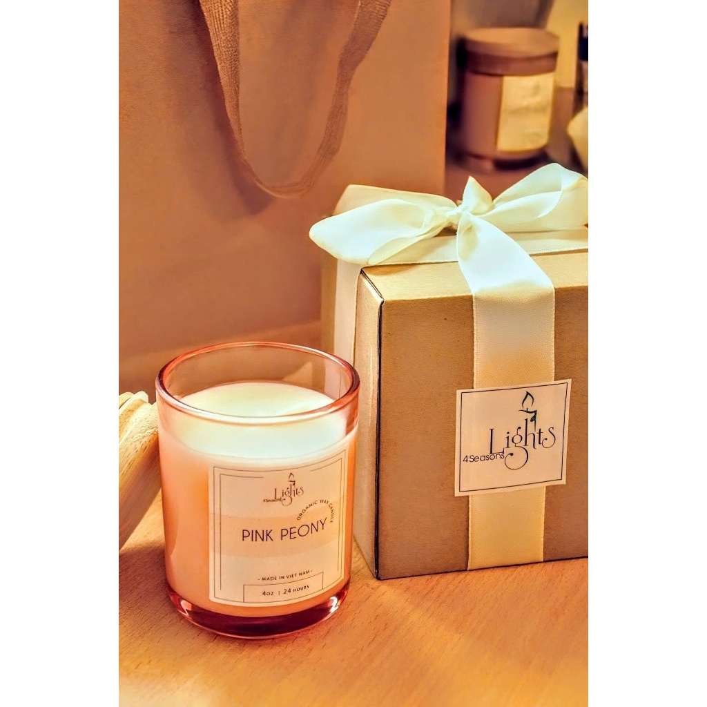 Nến thơm Hoa PINK PEONY by Light4seasons 4oz