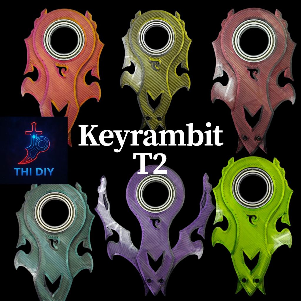 [Keyrambit T2] Bộ sưu tập Keyrambit T2 - Móc khóa xoay keyrambit cao cấp xả stress - kèm khoen móc k