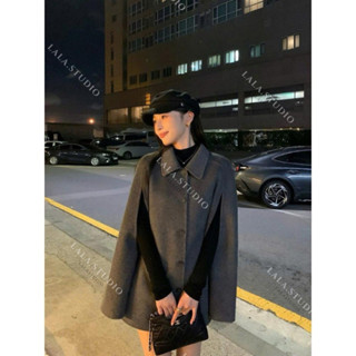  LINA COATS•LALASTUDIO• Áo khoác choàng dạ ép cao cấp phong cách hàn quốc tiểu thư sang chảnh   hàng chuẩn  