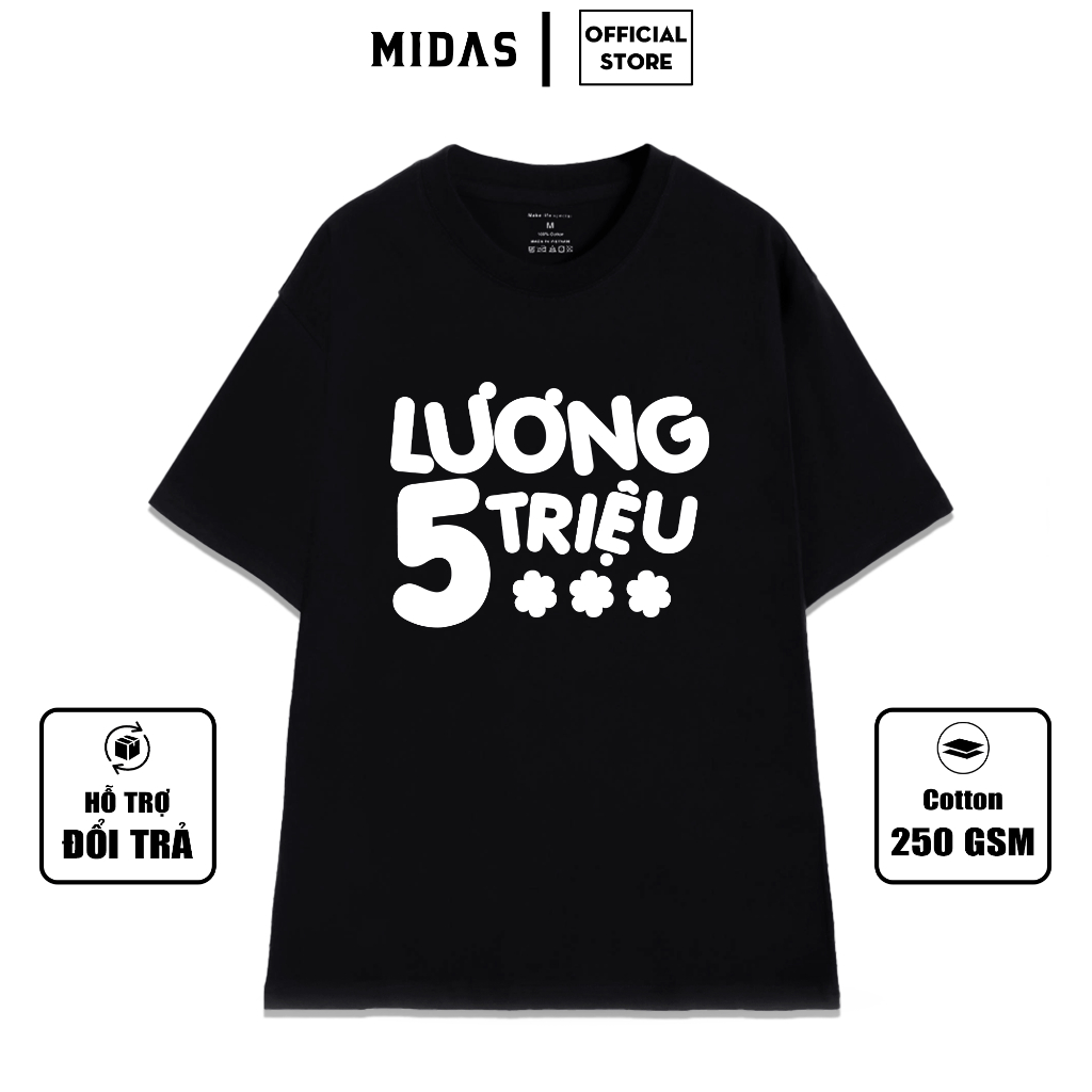 Áo Thun In Hình Lương 5 Triệu, Áo Thun Nam Nữ Lương 5 Triệu Phong Cách Hài Hước, Chất Liệu Cotton 10