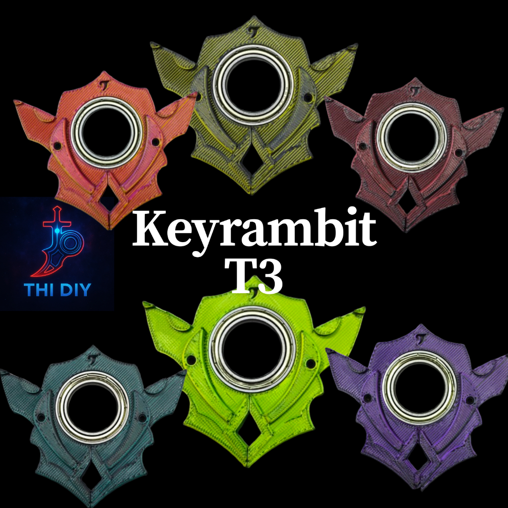 [Keyrambit T3] Bộ sưu tập Keyrambit T3 - Móc khóa xoay keyrambit cao cấp xả stress - kèm khoen móc k