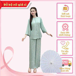   TẾT 2026  - Đồ lam pháp phục nữ đi chùa chất lụa gấm mềm thoáng mát  thanh cao tinh tế có nhiều size 