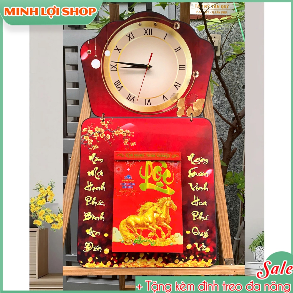 Đồng hồ lịch tết 2026 - Lịch tết tráng gương lò xo mẫu mới 2026