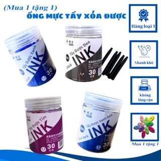   Mua 1 tặng 1  Hộp 30 Ống Mực Bút Máy Xóa Được 3.4mm – Mực Viết Nhanh Khô Không Lem Chất Lượng Cao 