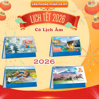 Lịch 2026, Lịch Chữ A Để Bàn, Loại Ngang Kích Thước 25x12cm Lịch Để Bàn 2026