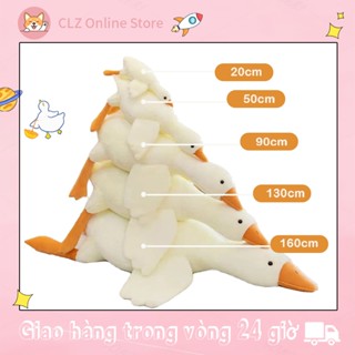  CLZ🦢COD🦢 Thú Nhồi Bông Gấu Bông To Gối Con Vịt Nằm Sấp Cho Bé Má Hồng Trầm đồ Chơi Búp Bê Dễ Thương Con Ngỗng 