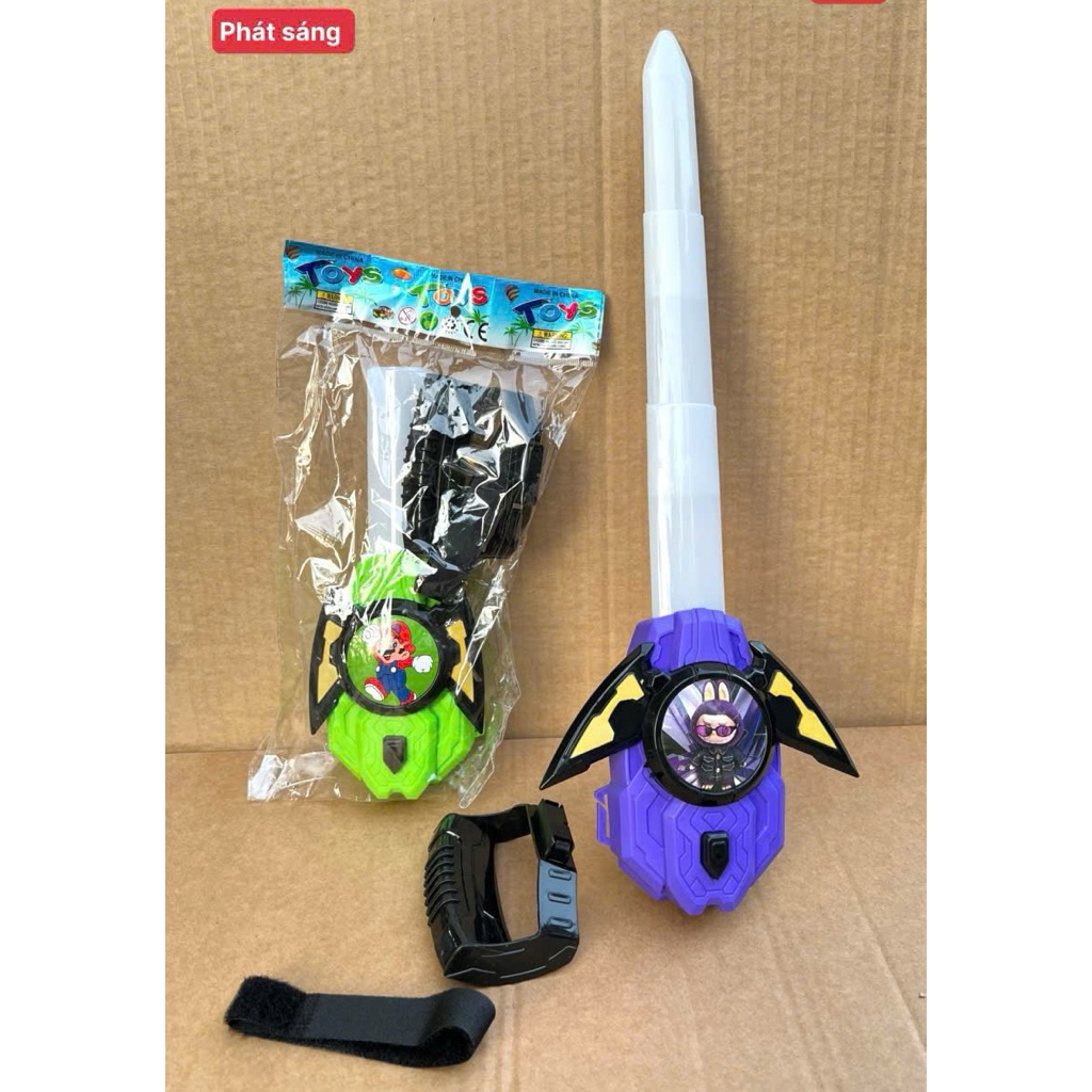 Kiếm rút Labubu phát sáng có nhạc – đồ chơi siêu nhân cho bé trai