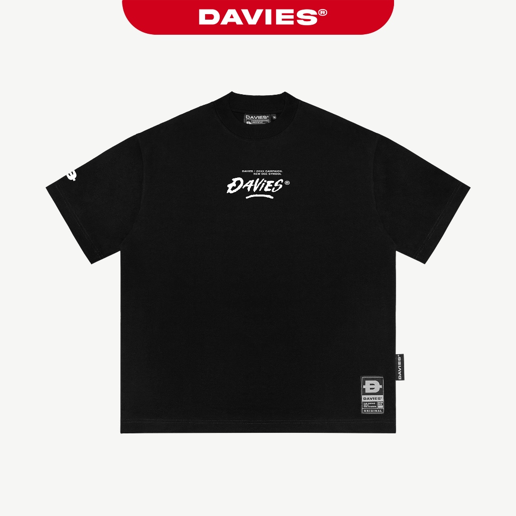 Áo phông nam nữ form rộng DAVIES tay lỡ màu đen tee local brand Grunge DAVIES |D25-T2