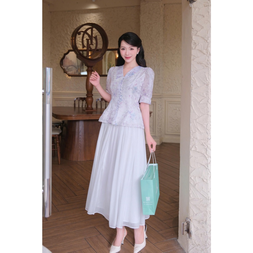 ADELINE HOUSE- Lavender orchid Top& Organza cloud skirt – mini TK 127+132