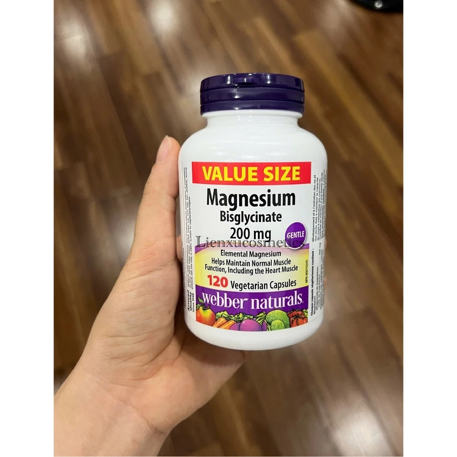 Magnesium Bisglycinate 200mg từ Webber Naturals 120v