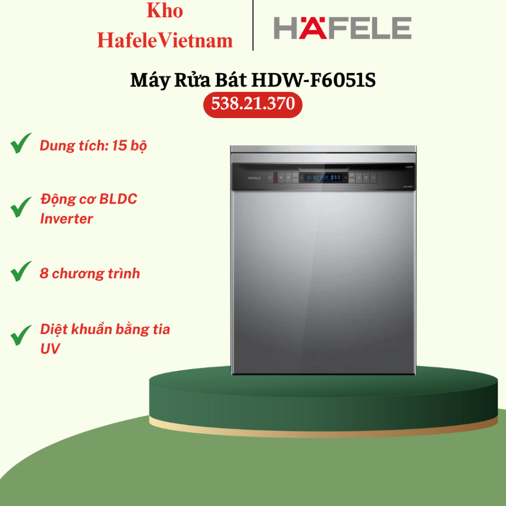 MÁY RỬA CHÉN ĐỘC LẬP HAFELE HDW-F6051S 538.21.370 – Nhiều Chương Trình Rửa