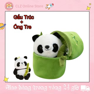  CLZCOD25cm Ôm Búp Bê Gấu Trúc Tre Búp Bê Sang Trọng Gấu Trúc Ống Tre Gối Gấu Trúc Phong Lan Dễ Thương Dễ Thương 