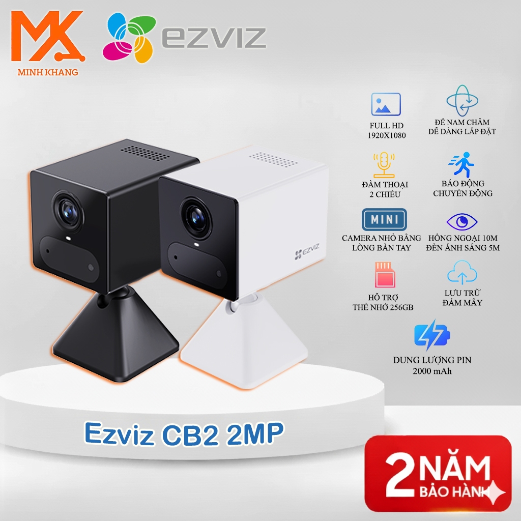 [EZVIZ CHÍNH HÃNG] EZVIZ CS-CB2 (1080P) 2MP – Camera Wi-Fi Mini Trong Nhà Thông Minh (Màu Đen & Trắn