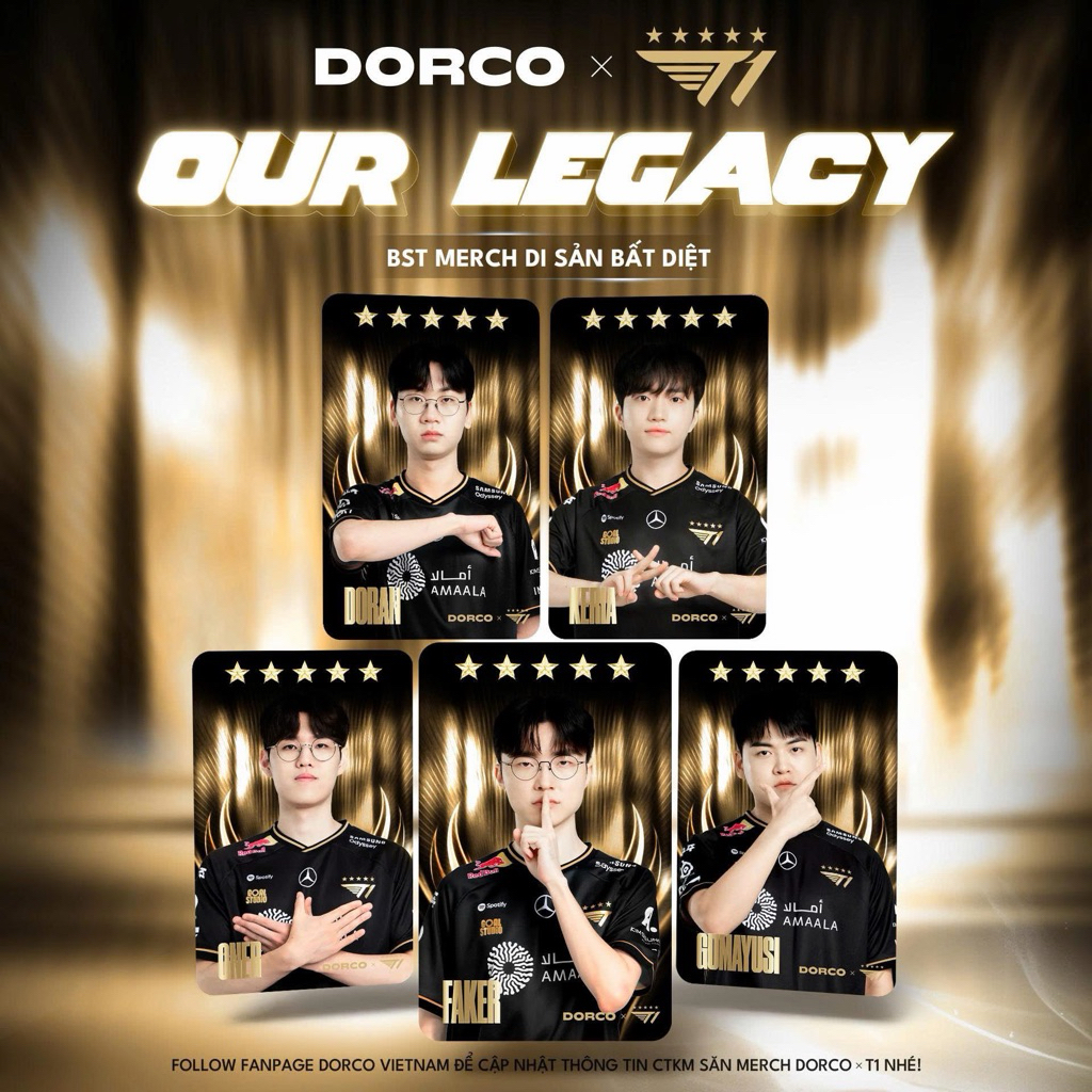 Card Bo Góc Tuyển Thủ SKT T1 Gold Phiên Bản Giới Hạn