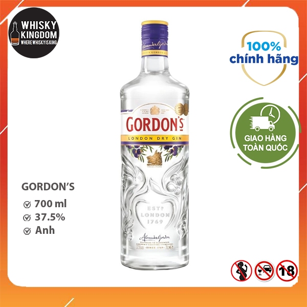 GORDON'S GIN 700ml nguyên liệu pha chế cocktail