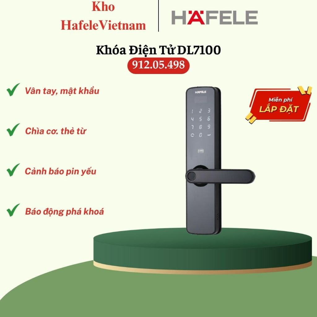 KHÓA ĐIỆN TỬ HAFELE DL7100 912.05.498 – Đa Chế Độ Mở Khóa, An Ninh Tối Ưu