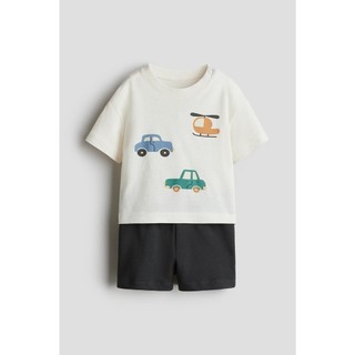 Set bộ bé trai cộc tay chất cotton HM auth
