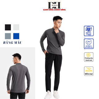  Áo giữ nhiệt nam lót nỉ dài tay DIHU thun giữ ấm mùa thu đông đi làm chơi thể thao mặc nhà 