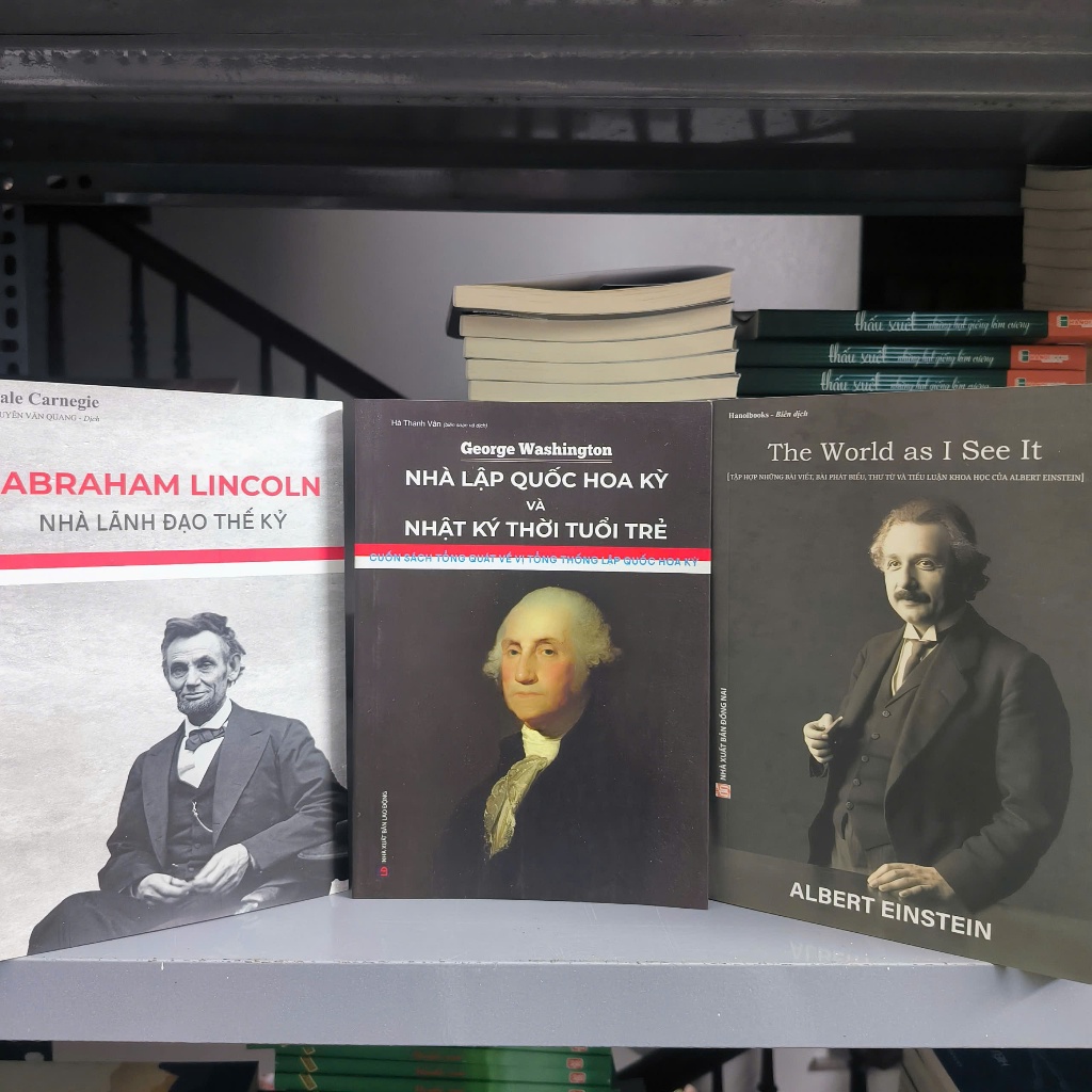 Sách - Combo 3 cuốn : Abraham Lincoln + Geogre Washington + Albert Einstein - HanoiBooks