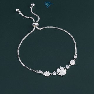  Vòng tay nữ bạc 925 dây rút hình cỏ 4 lá đính đá may mắn LTN0277 Trang Sức TNJ 