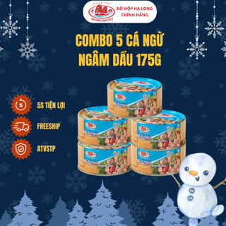  Combo 5 Cá Ngừ Cắt Khúc Ngâm Dầu 115 175g - Đồ Hộp Hạ Long 