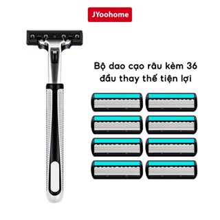 COMBO Dao Cạo Râu Kèm 36 Lưỡi JYoohome Bàn Cạo Râu Êm Ái Thay Lưỡi Dễ Dàng Không Gây Xước Da