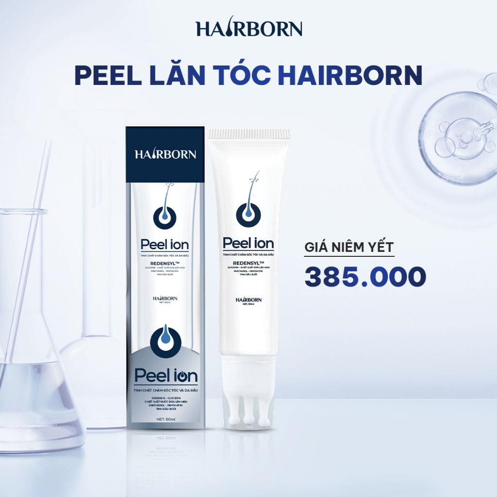 [ BÁN CHẠY ] Lăn Mọc Tóc Hairborn, Tinh Chất Mọc Tóc Công Nghệ Ion 2 chiều, Peel Ion Hairborn 60ml
