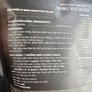 Men vi sinh wawiz - veo silver vi sinh làm trong nước hồ cá koi.