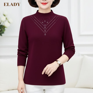  Áo trung niên nữ AD1088 Áo thu đông cho mẹ áo giữ nhiệt lót nỉ cho mẹ cho bà cổ 3 phân dài tay 