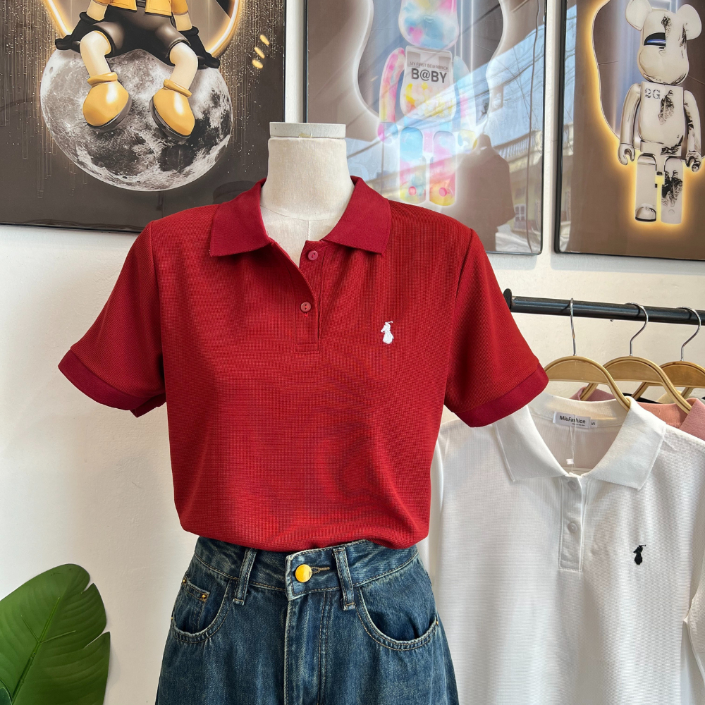 Áo thun polo nữ thêu basic trẻ trung, thanh lịch dễ phối đồ - MiuFashion | BigBuy360 - bigbuy360.vn