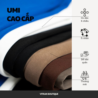 𝗩𝗜𝗧𝗥𝗔𝗡 𝗕𝗢𝗨𝗧𝗜𝗤𝗨𝗘 Quần Ống Suông Dài Lưng Cạp Cao Thun UmI Co Dãn Hack Dáng Che Bụng Basic Đơn Giản Trơn Minimal 108m (OS)