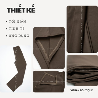𝗩𝗜𝗧𝗥𝗔𝗡 𝗕𝗢𝗨𝗧𝗜𝗤𝗨𝗘 Quần Ống Suông Dài Lưng Cạp Cao Thun UmI Co Dãn Hack Dáng Che Bụng Basic Đơn Giản Trơn Minimal 108m (OS)