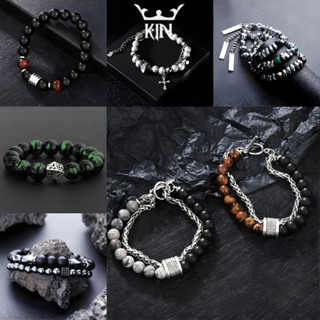  Vòng Tay Nam Nữ Hạt Đá Freesize Unisex – Lắc Tay Thép Titan Không Gỉ Dây Co Giãn Bền Đẹp Phong Cách Y2K Hiphop 