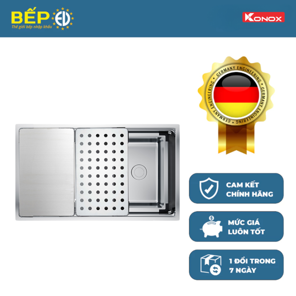 Chậu rửa bát chống xước Konox KN8644SU Dekor - Bếp EU