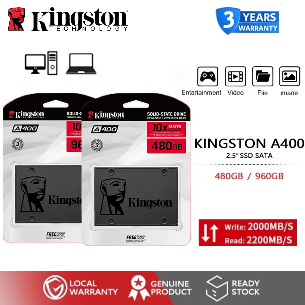 Ổ cứng SSD Kingston A400 480GB, 512GB, 960GB SATA3 2.5 inch, bảo hành 5 năm.