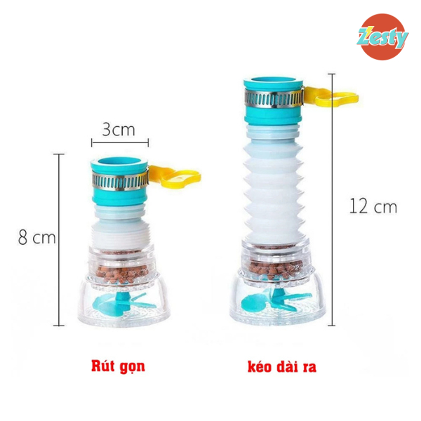 Đầu Vòi Lọc Nước Rửa Bát Tăng Áp Xoay 360 Độ – Kéo Dài, Chống Bắn Nước, Lọc Cặn Nano