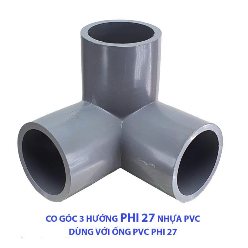 BỘ 10 CO GÓC 3 HƯỚNG PVC PHI 27 - DÀY 3 MM