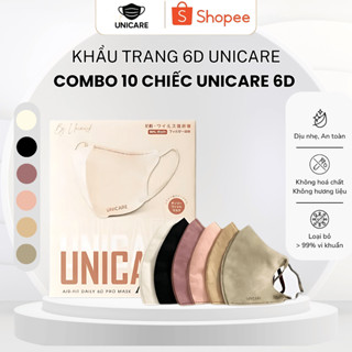  Combo 10 chiếc khẩu trang 6D Unicare ProMask cao cấp 3 lớp kháng khuẩn ngăn tia UV chống bụi mịn 