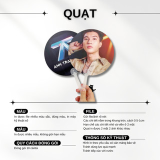[IN THEO YÊU CẦU] 2 Quạt In Hình Tùy Ý Size 20cm Cho Fan Sự Kiện, Concert
