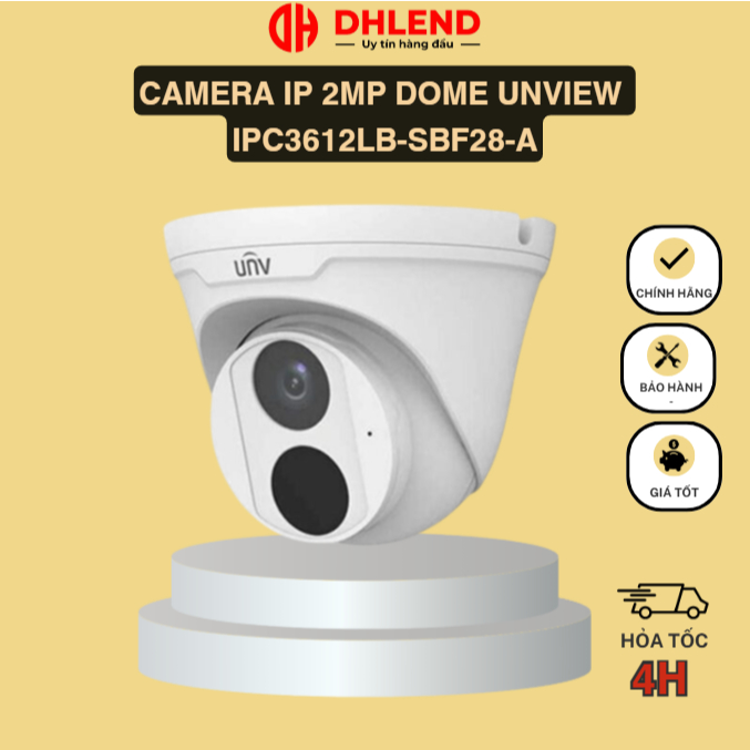 Camera IP 2MP Dome UNVIEW IPC3612LB-SBF28-A