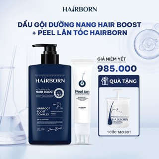  Combo Dầu Gội Hair Boost & Lăn Mọc Tóc HAIRBORN Hỗ Trợ Mọc Tóc,Chăm Sóc Nang Tóc Khỏe 450gr 