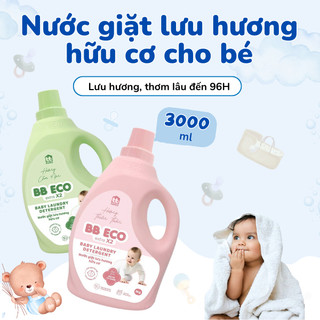  Nước giặt hữu cơ cho bé BB ECO 3000ml nước giặt hữu cơ lưu hương thơm lâu 4-5 ngày an toàn cho da em bé 