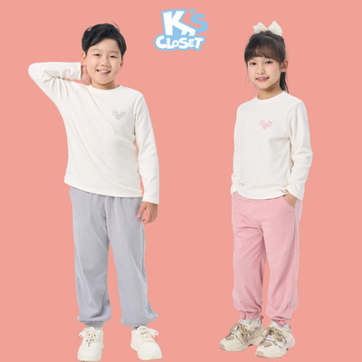 Bộ Quần Áo Dài Tay K'S CLOSET Chất Liệu Nhung Tăm Co Giãn Cho Bé Trai Và Bé Gái (1-14 tuổi) từ 10kg-55kg E003FIF