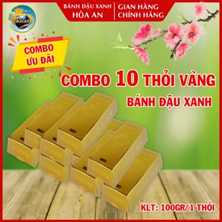  Combo 10 Hộp Bánh Đậu Xanh Hòa An Thỏi Vàng 100Gr 