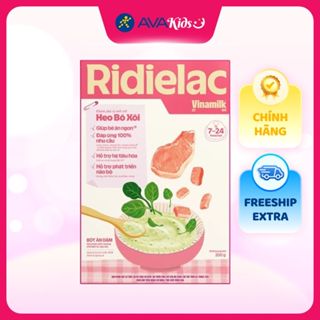  Bột ăn dặm Vinamilk Ridielac Gold heo rau bó xôi hộp 200g  7 - 24 tháng  - Giao bao bì ngẫu nhiên 