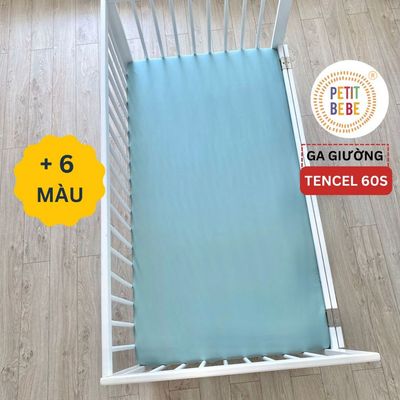 Ga giường cho bé tencel 60s PETIT BEBE bo thun bọc nệm ga giường trẻ em và ga giường người lớn