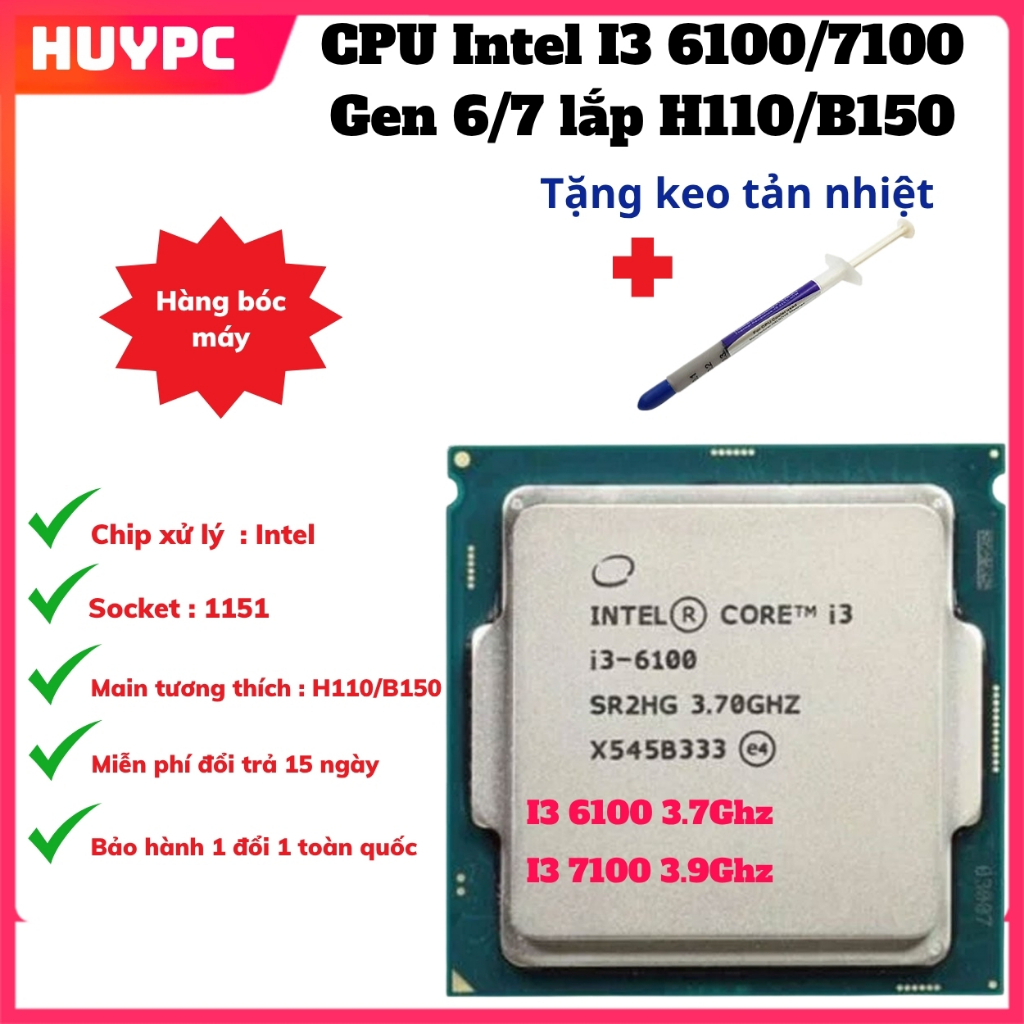 CPU Intel Core i3 Gen 6 & Gen 7 – Hàng Tháo Máy Zin 100% tặng keo tản nhiệt